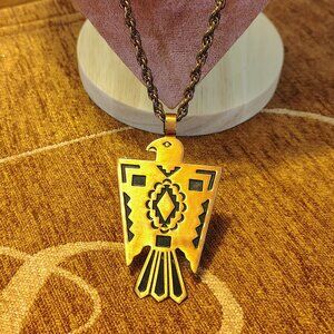 VTG Southwestern Copper Bell Thunderbird Pendant Necklace